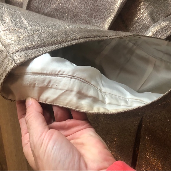 Kate Spade Gold metallic pleated A line Skirt - Picture 7 of 7